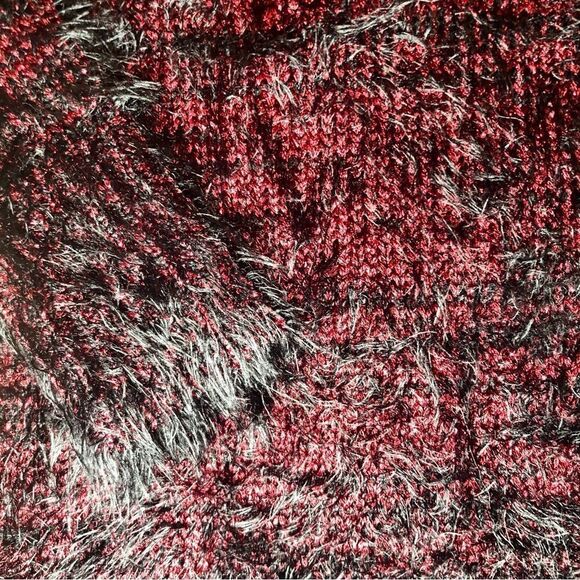 Rock and Republic Textured Metallic V Neck Sweater in Black/Burgundy Women’s M - Picture 5 of 10